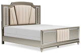 Chevanna Platinum King LED Upholstered Panel Bed