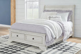 Robbinsdale Antique White Sleigh Storage Platform Bedroom Set