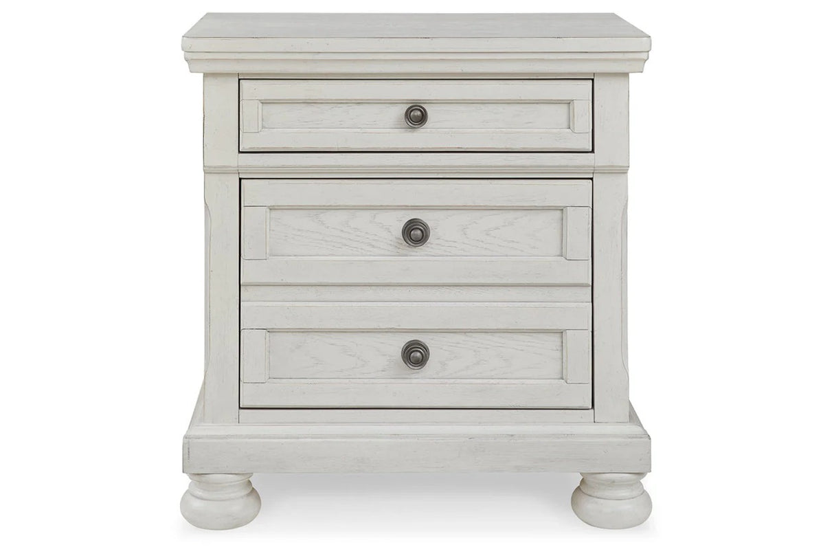 Robbinsdale Antique White Sleigh Storage Platform Bedroom Set