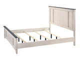 Sawyer Antique White/Brown Queen Panel Bed