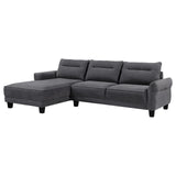 Caspian Gray Upholstered Curved Arms Sectional Sofa
