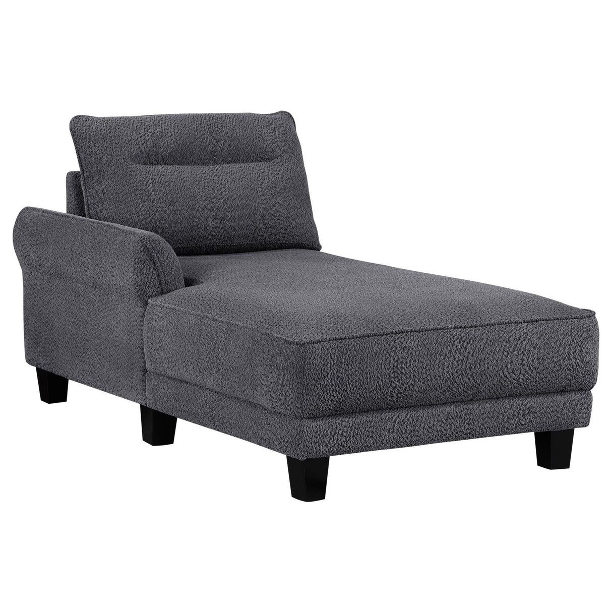 Caspian Gray Upholstered Curved Arms Sectional Sofa