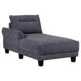 Caspian Gray Upholstered Curved Arms Sectional Sofa