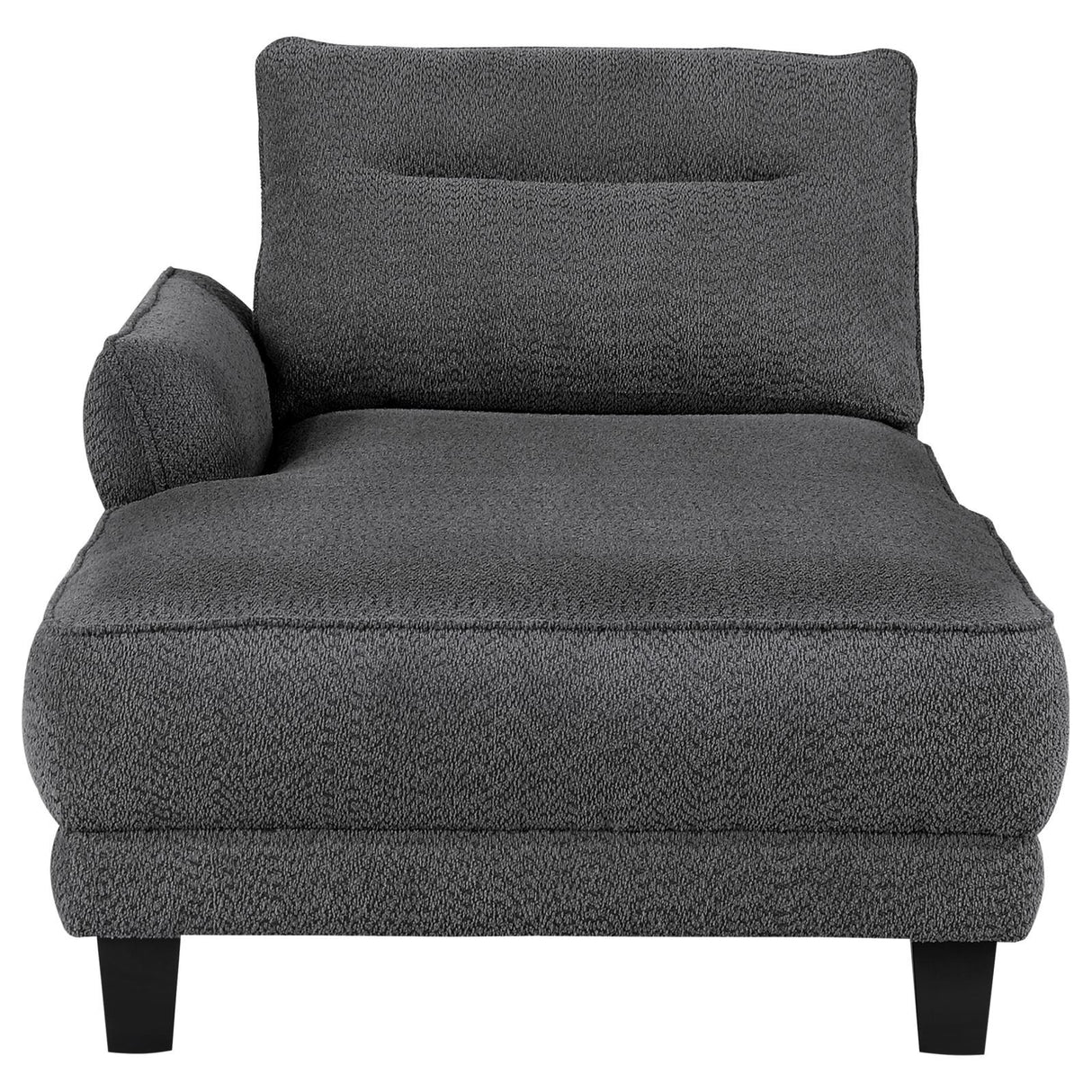 Caspian Gray Upholstered Curved Arms Sectional Sofa