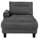 Caspian Gray Upholstered Curved Arms Sectional Sofa