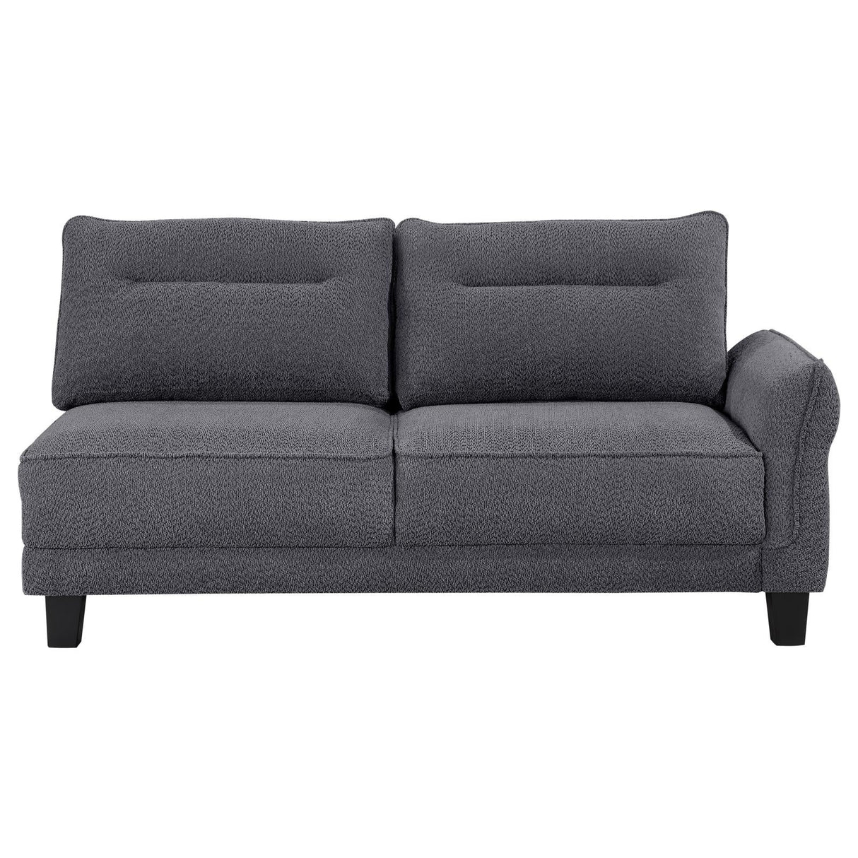 Caspian Gray Upholstered Curved Arms Sectional Sofa
