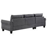 Caspian Gray Upholstered Curved Arms Sectional Sofa