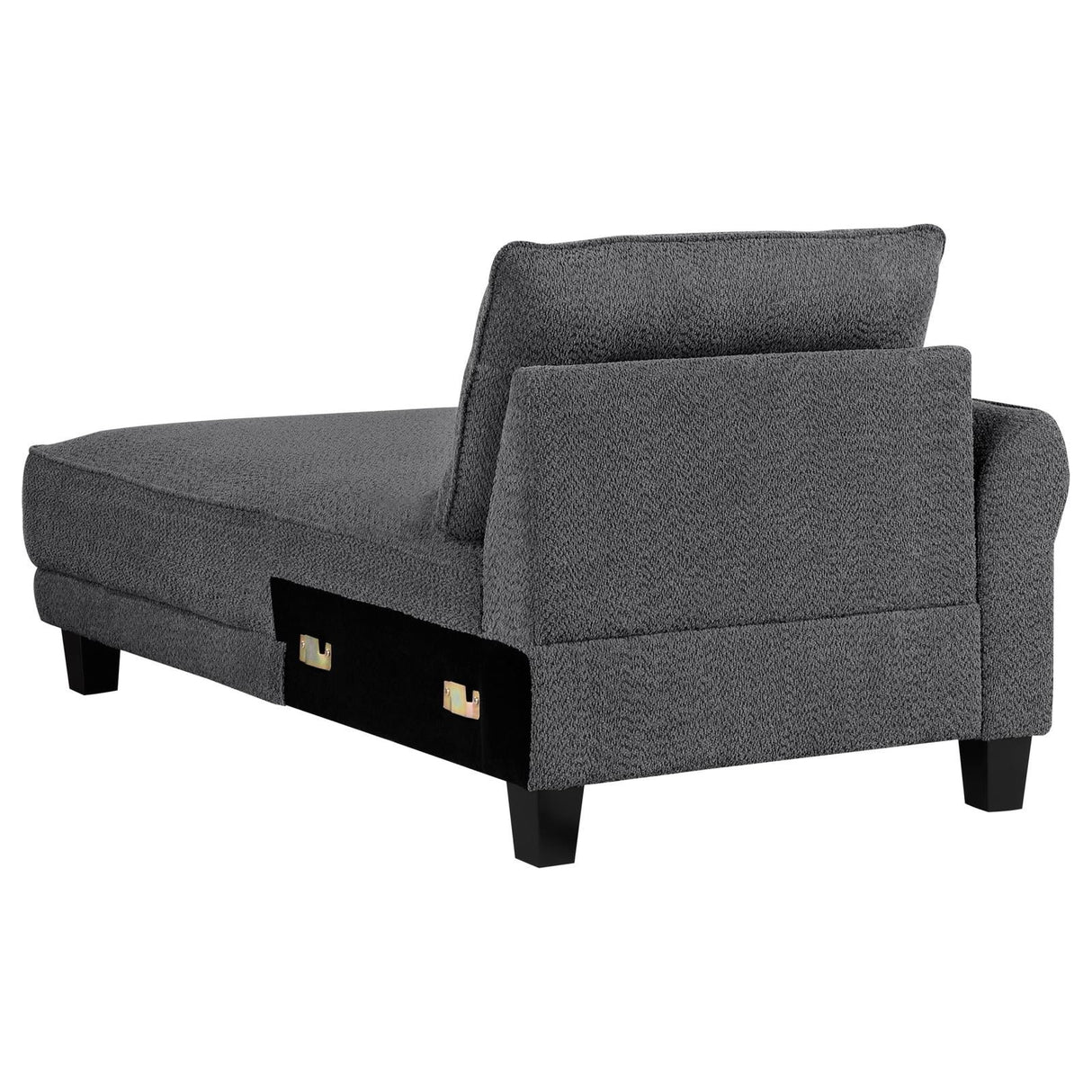 Caspian Gray Upholstered Curved Arms Sectional Sofa