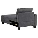 Caspian Gray Upholstered Curved Arms Sectional Sofa