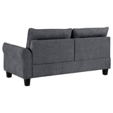 Caspian Gray Upholstered Curved Arms Sectional Sofa