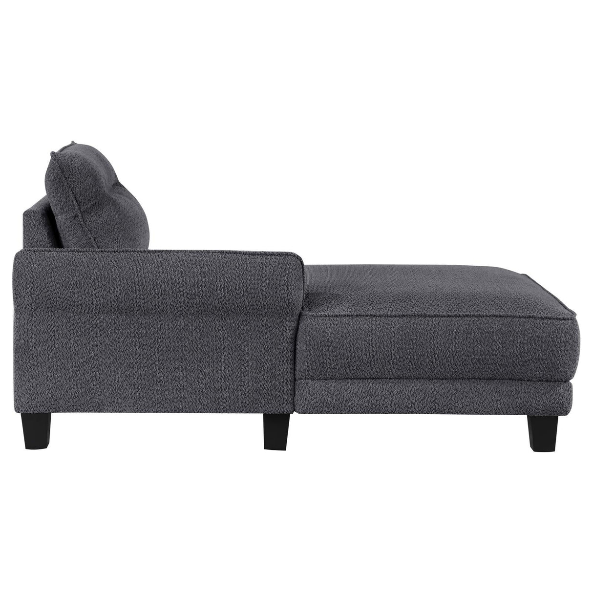 Caspian Gray Upholstered Curved Arms Sectional Sofa
