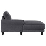 Caspian Gray Upholstered Curved Arms Sectional Sofa