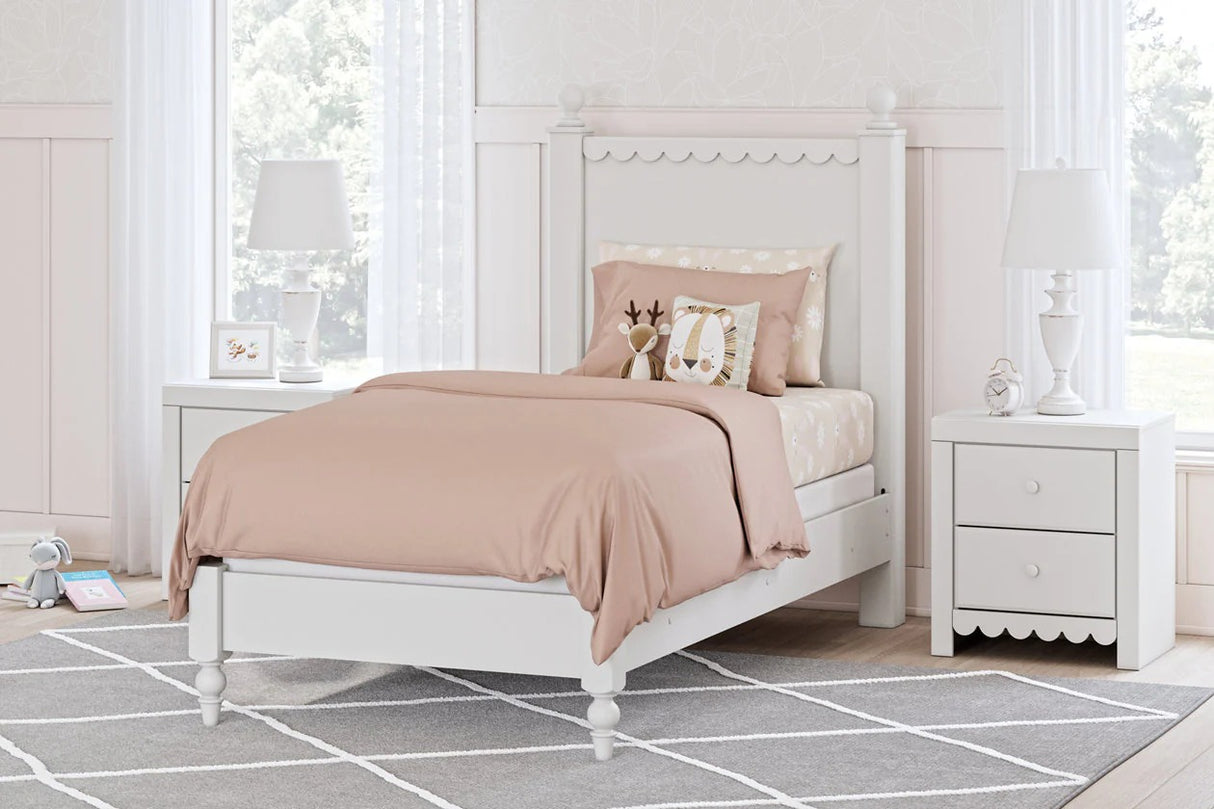Mollviney White Youth Panel Bedroom Set