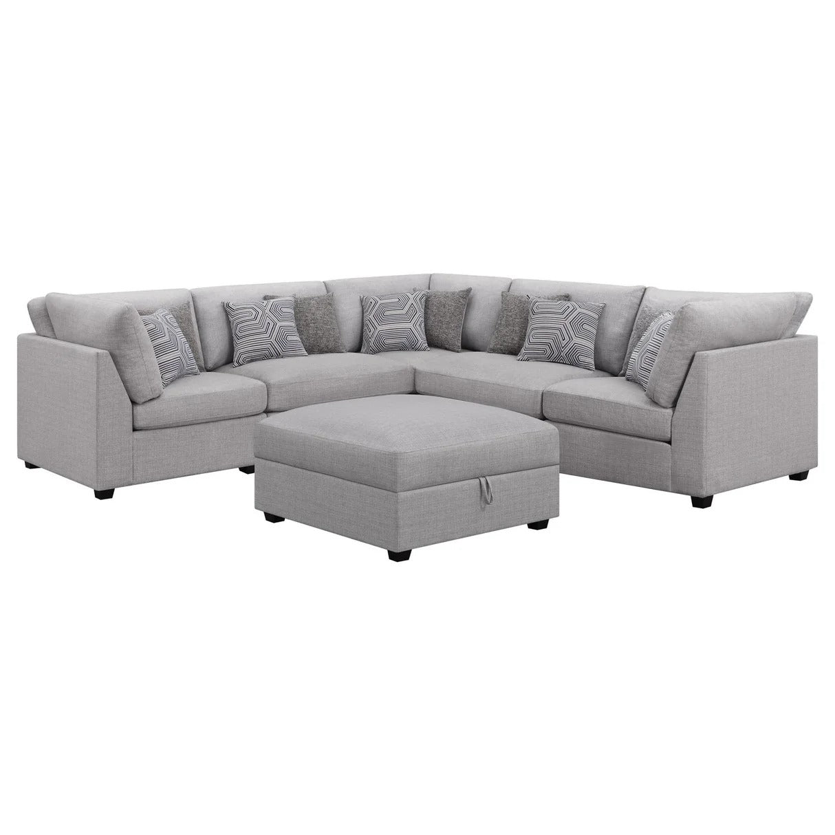Cambria Gray Upholstered 6-Piece Modular Sectional