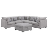 Cambria Gray Upholstered 6-Piece Modular Sectional