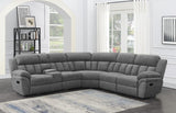 Bahrain Charcoal 6-Piece Upholstered Motion Sectional