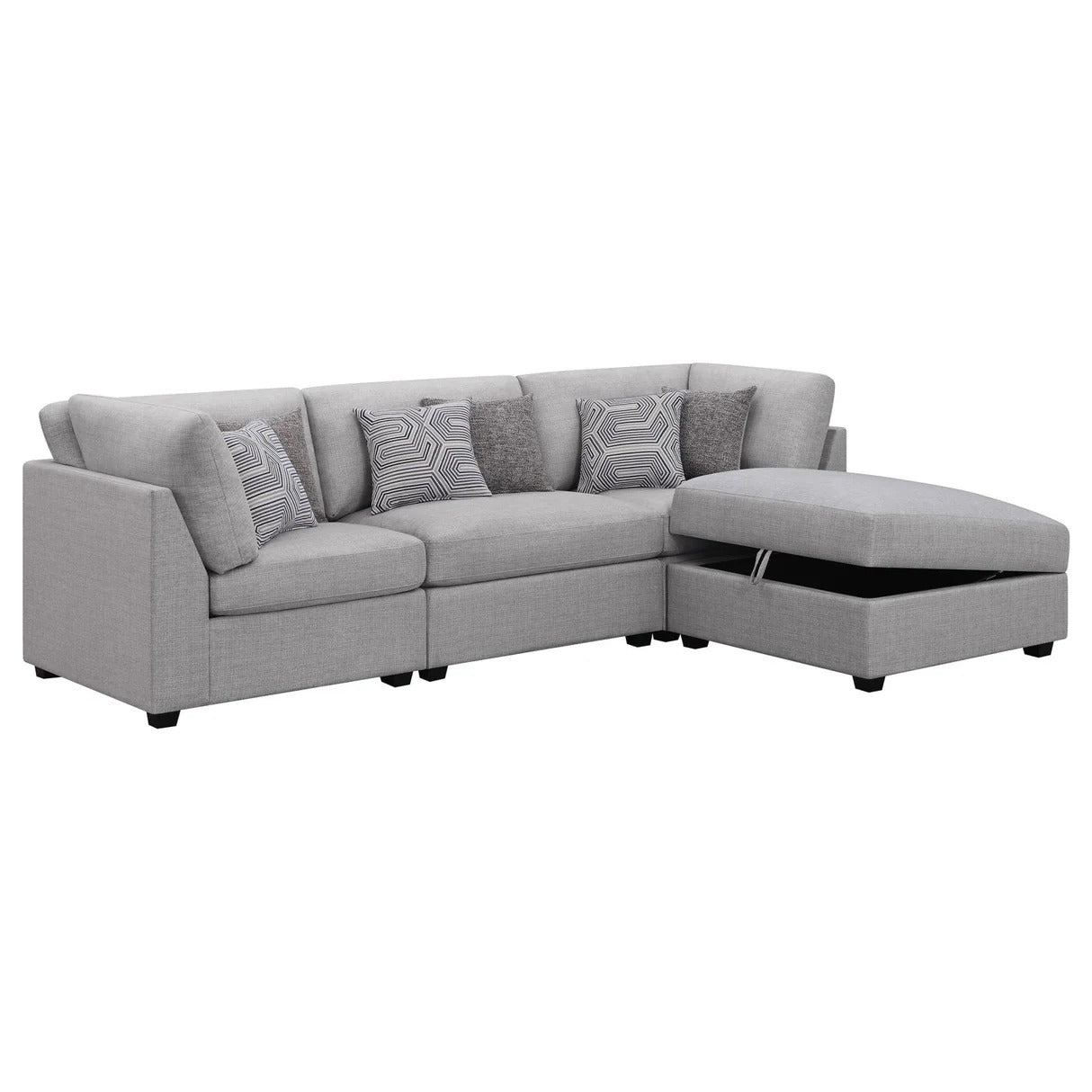 Cambria Gray Upholstered 4-Piece Modular Sectional