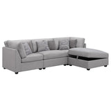 Cambria Gray Upholstered 4-Piece Modular Sectional