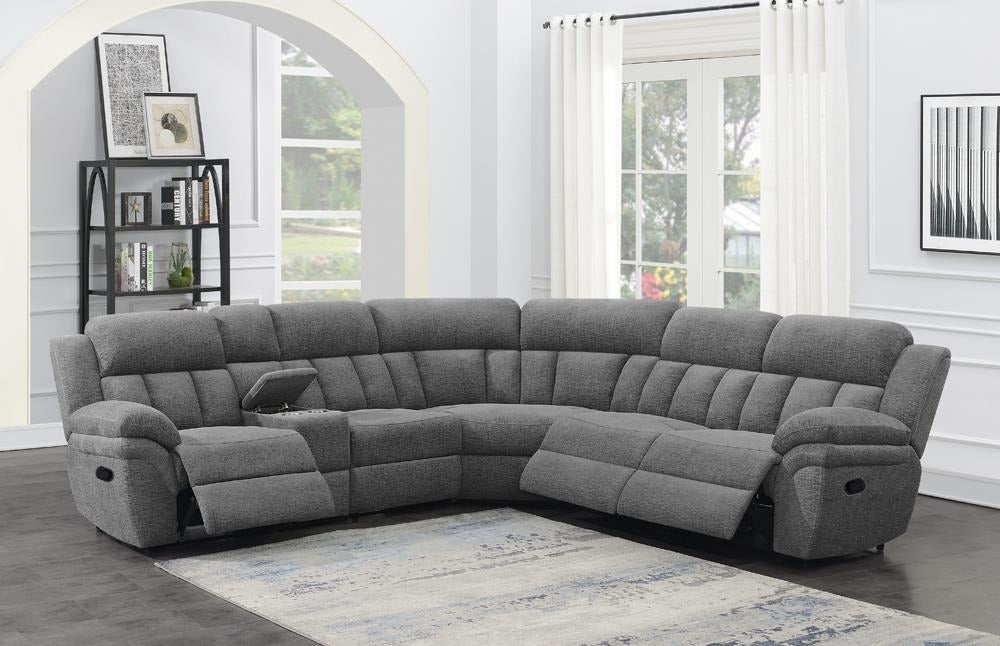 Bahrain Charcoal 6-Piece Upholstered Motion Sectional