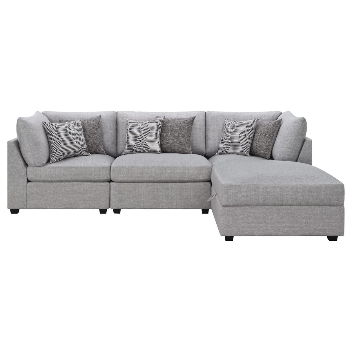 Cambria Gray Upholstered 4-Piece Modular Sectional