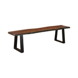 Ditman Gray Sheesham and Black Live Edge Dining Bench
