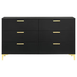 Kendall Black and Gold 6-Drawer Dresser