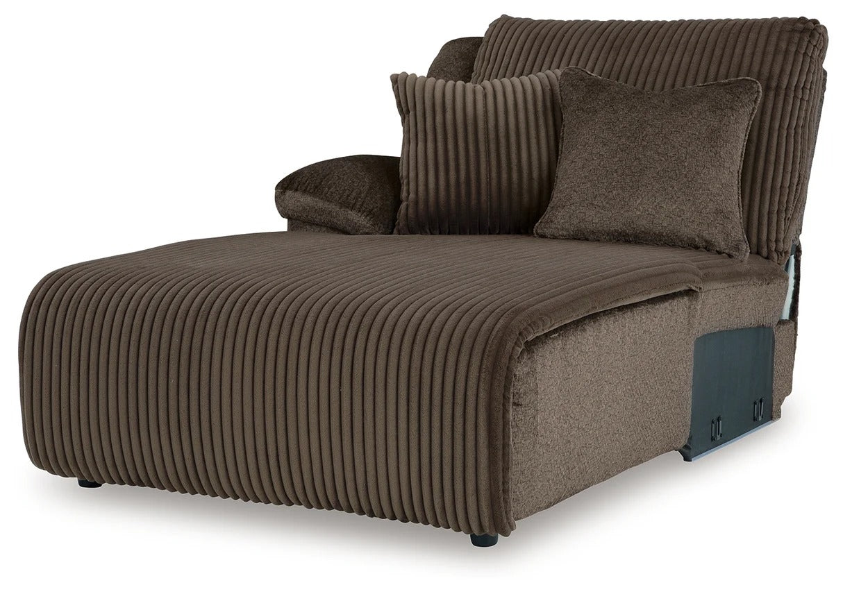 Top Tier Chocolate 3-Piece RAF Chaise Reclining Sectional