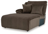 Top Tier Chocolate 3-Piece RAF Chaise Reclining Sectional
