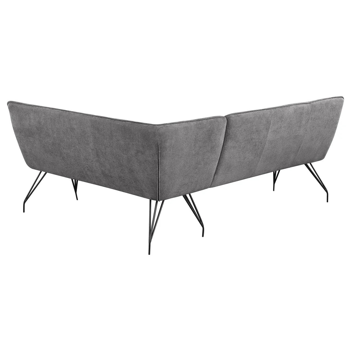 Dodson Gray Fabric Upholstered L-Shaped Nook Dining Bench