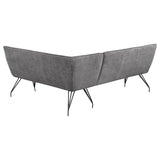Dodson Gray Fabric Upholstered L-Shaped Nook Dining Bench