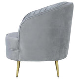 Sophia Gray and Gold Upholstered Chair