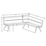 Dodson Gray Fabric Upholstered L-Shaped Nook Dining Bench