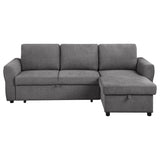 Samantha Gray Upholstered Sleeper Sofa Sectional with Storage Chaise