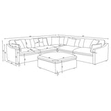 Hobson Ivory 6-piece Upholstered Modular Sectional Sofa