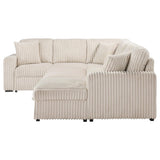 Devonshire Camel Sleeper Sectional Sofa Storage Chaise