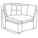 Hobson Ivory 6-piece Upholstered Modular Sectional Sofa