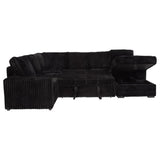 Devonshire Black Sleeper Sectional Sofa with Storage Chaise