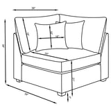 Cambria Gray Upholstered 4-Piece Modular Sectional