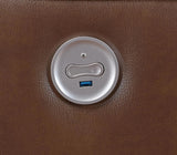 Greenfield Saddle Brown Upholstered Power Reclining Living Room Set