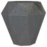 Jacinto Gray Geometric Solid Mango Wood Side Table