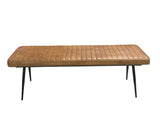Misty Camel and Black Cushion Side Bench