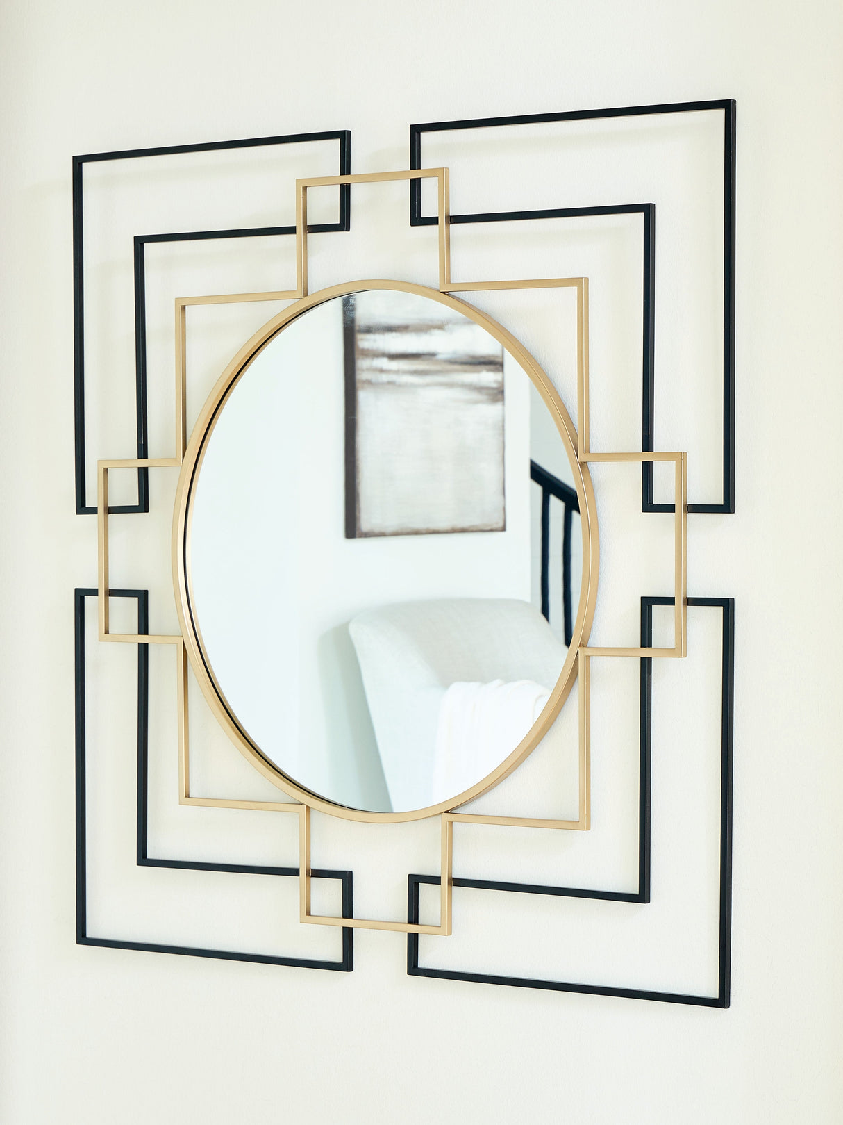 Oceanal Black/Gold Finish Accent Mirror