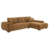 Octavia Amber Fabric Upholstered Sectional Chaise Sofa