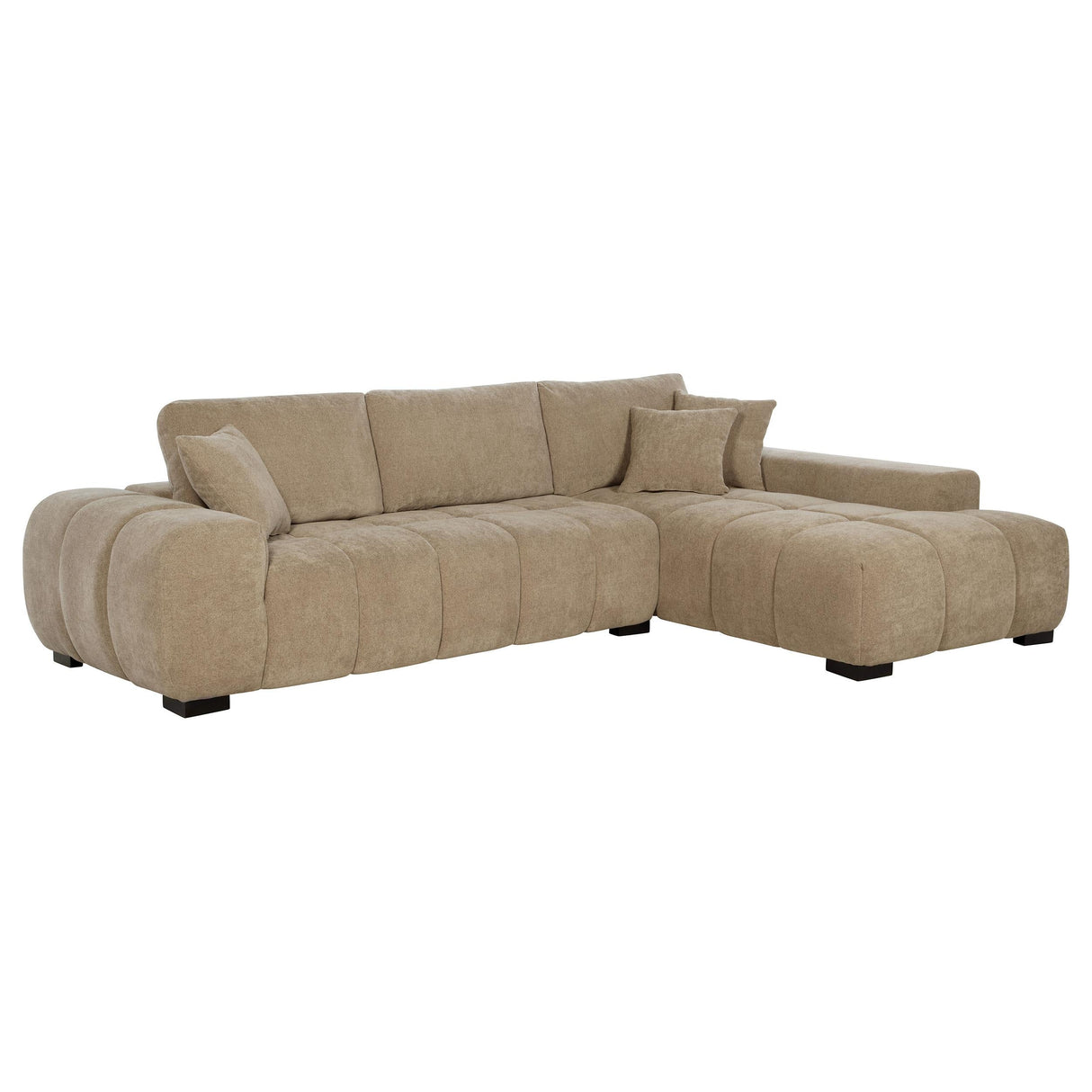 Octavia Camel Upholstered Sectional Chaise Sofa