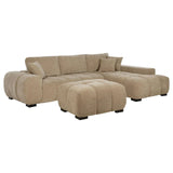 Octavia Camel Upholstered Sectional Chaise Sofa