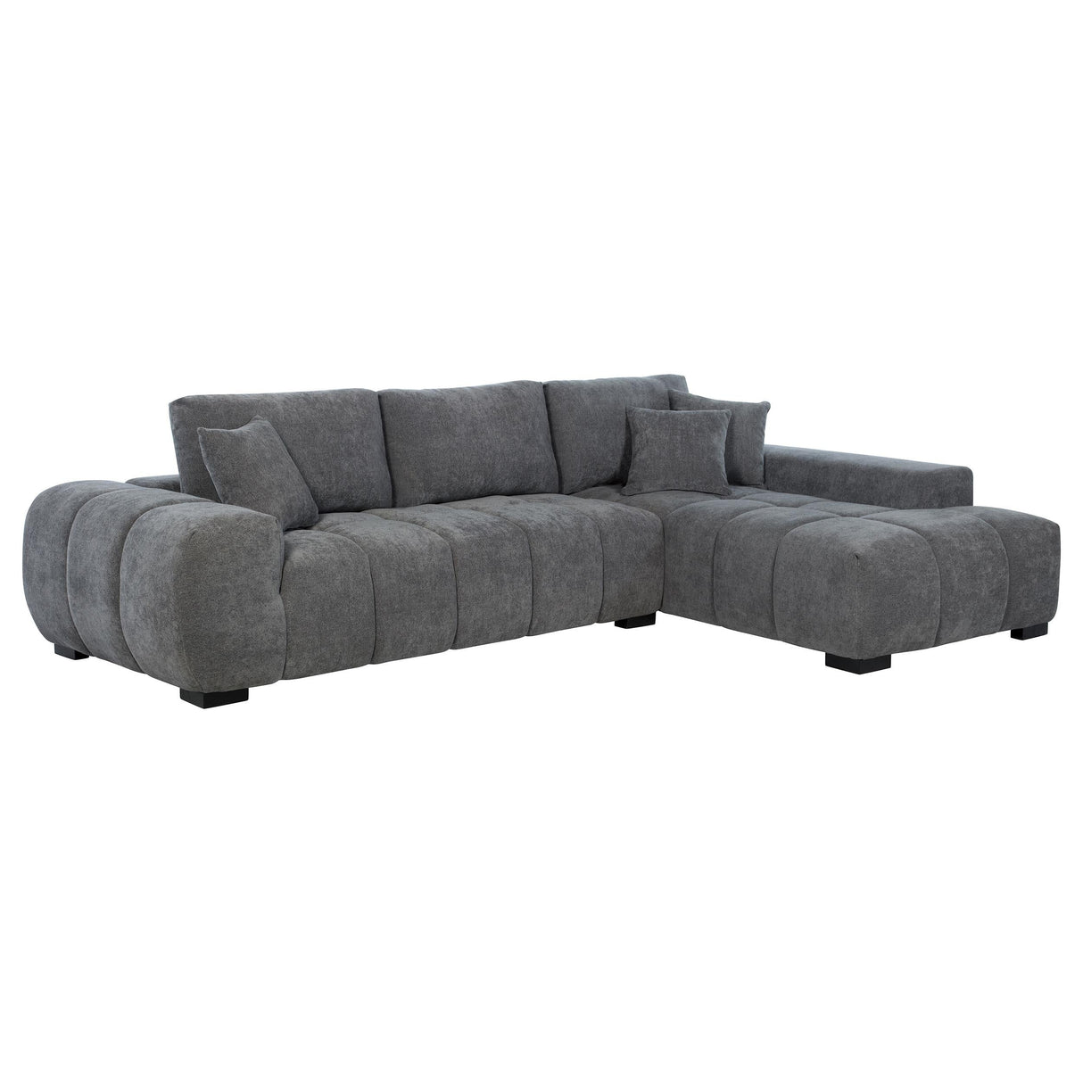 Octavia Charcoal Gray Upholstered Sectional Chaise Sofa