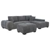 Octavia Charcoal Gray Upholstered Sectional Chaise Sofa