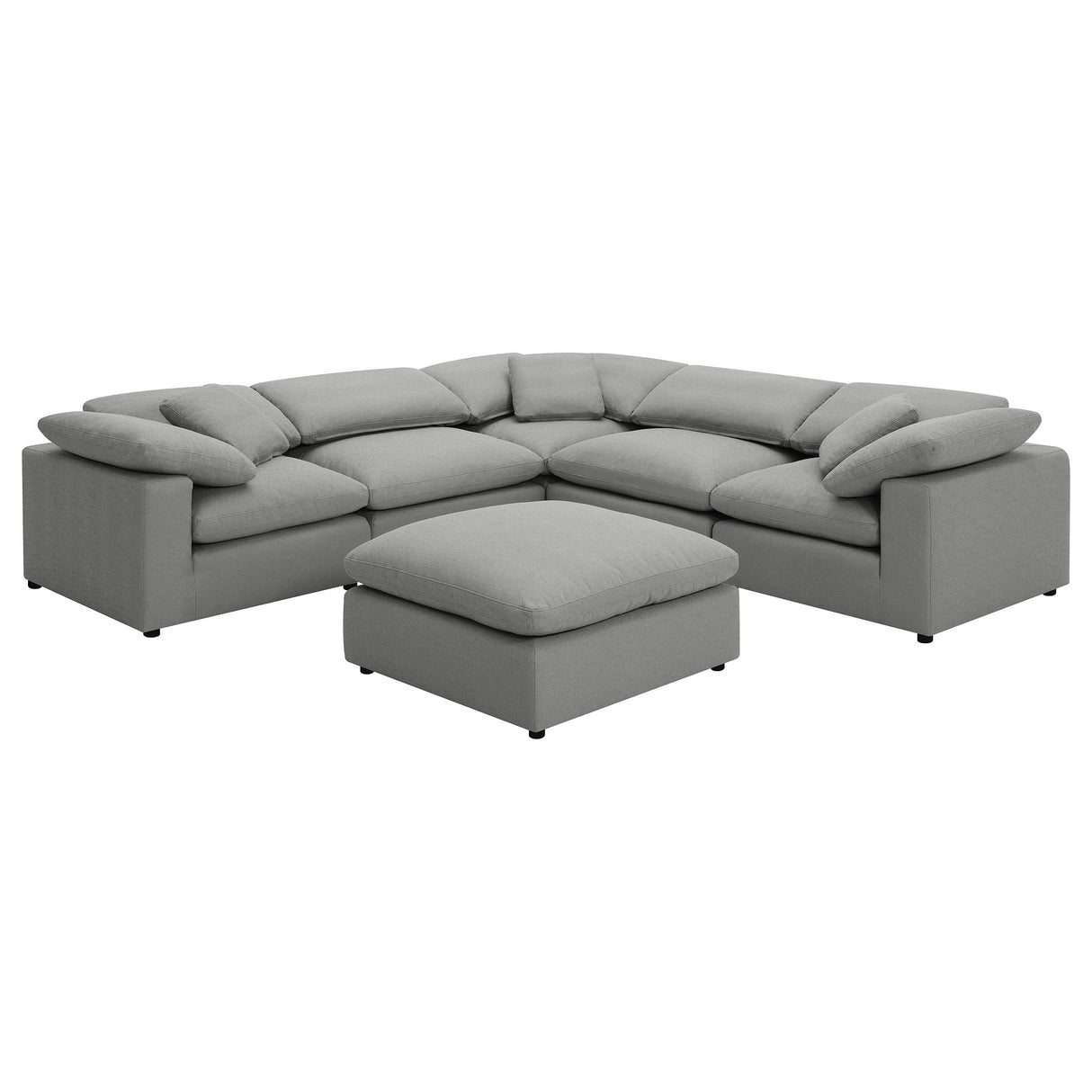 Raleigh Gray 6-Piece Boucle Upholstered Modular Sectional