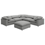 Raleigh Gray 6-Piece Boucle Upholstered Modular Sectional