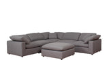 Raleigh Gray 6-Piece Boucle Upholstered Sectional Sofa